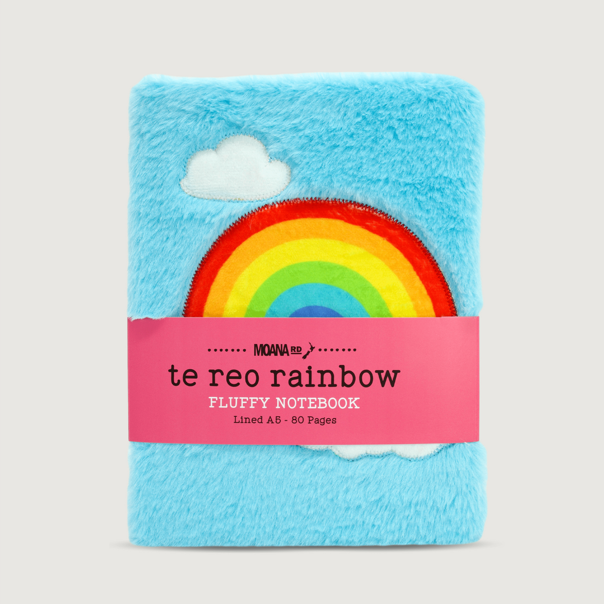 Moana Road - Fluffy Notebooks - Te Reo Maori Rainbow
