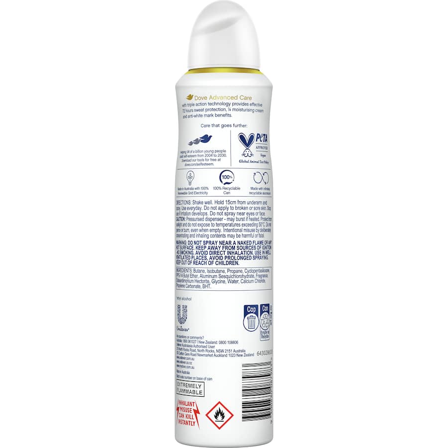 Dove Advanced Care Antiperspirant Aerosol Invisible Dry 250mL