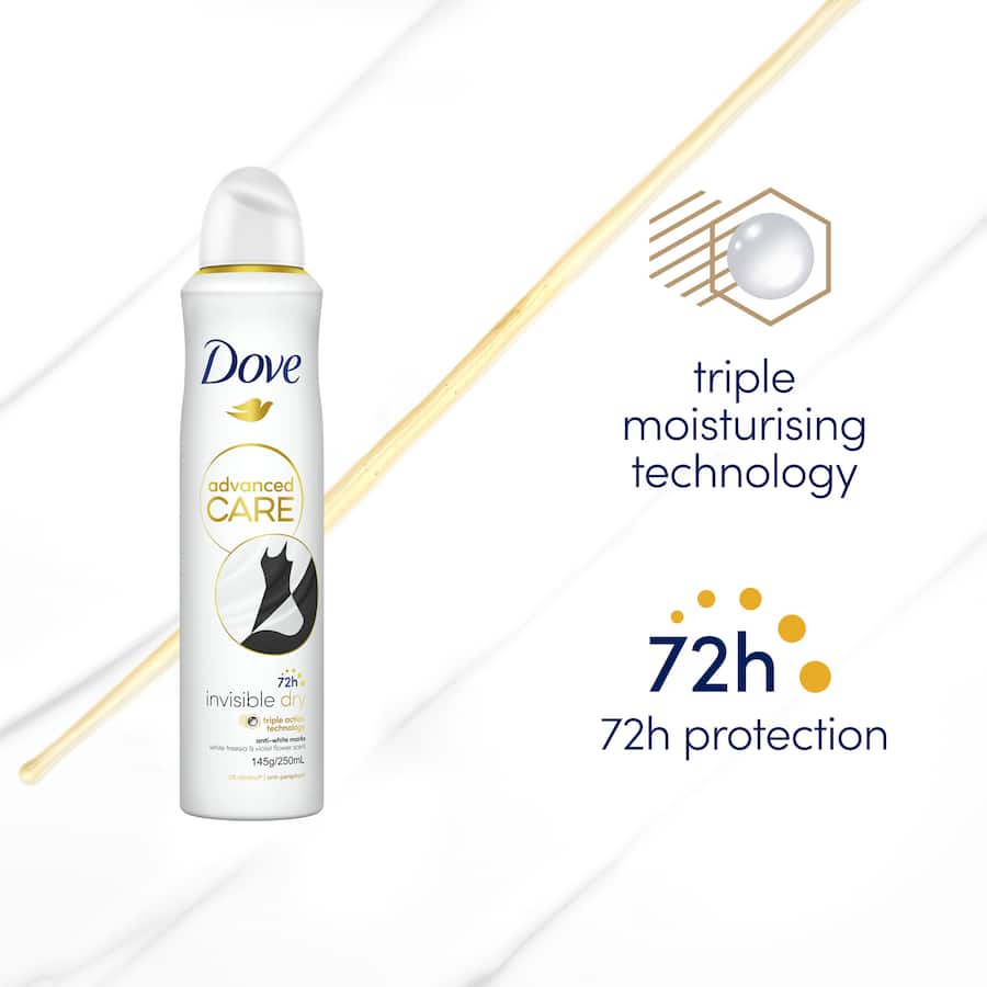 Dove Advanced Care Antiperspirant Aerosol Invisible Dry 250mL