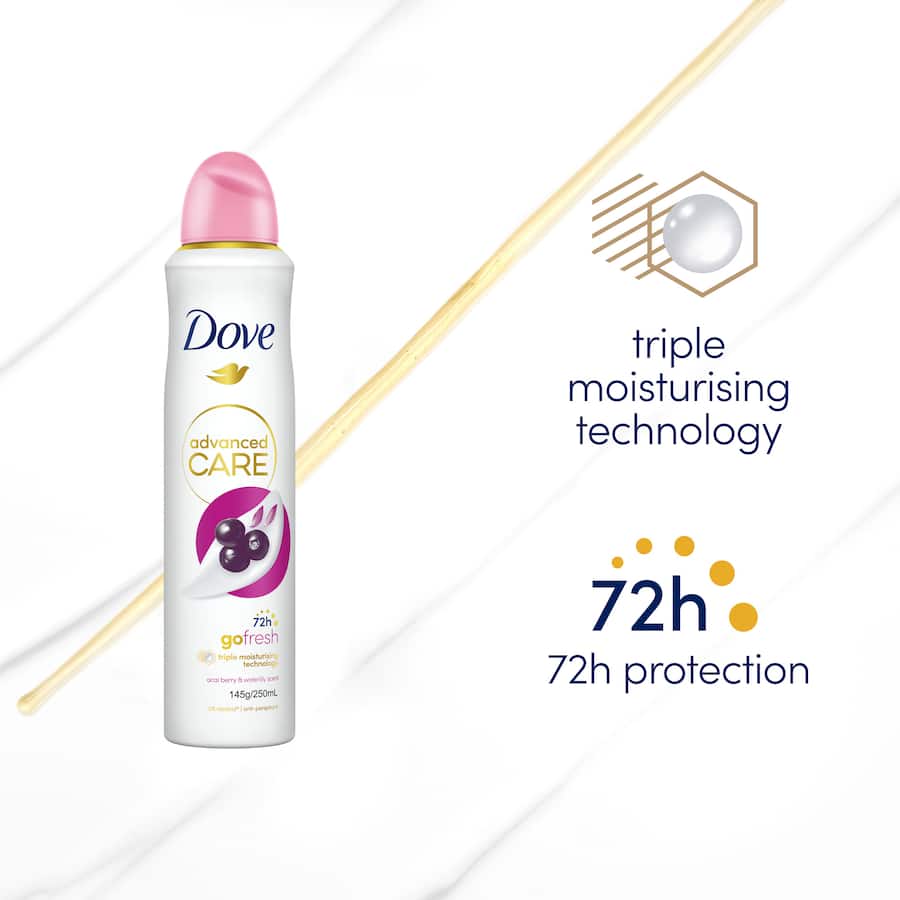Dove Advanced Care Antiperspirant Aerosol Acai Berry & Waterlily 250mL