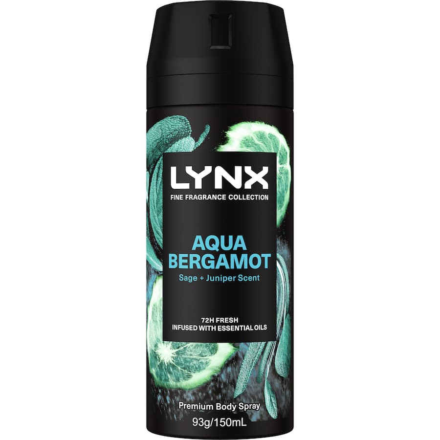 Lynx Deodorant Body Spray Aqua Bergamot 150mL