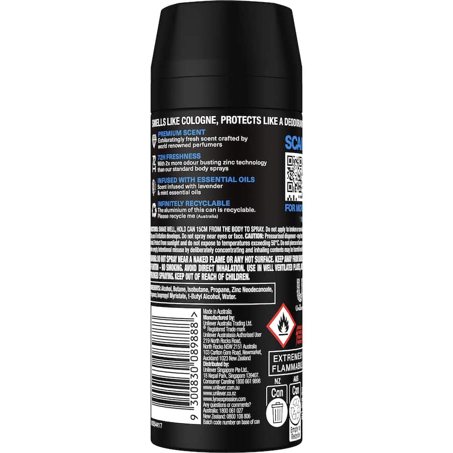 Lynx Deodorant Body Spray Blue Lavender 150mL