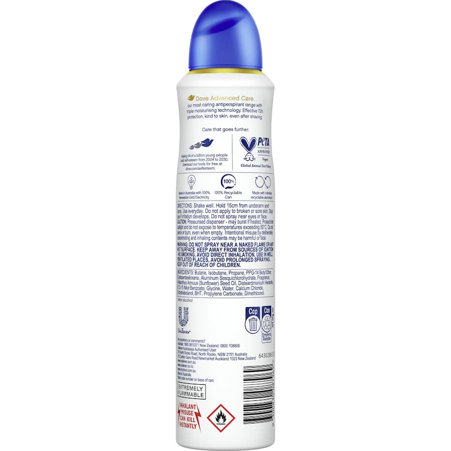 Dove Advanced Care Antiperspirant Aerosol Original 250mL