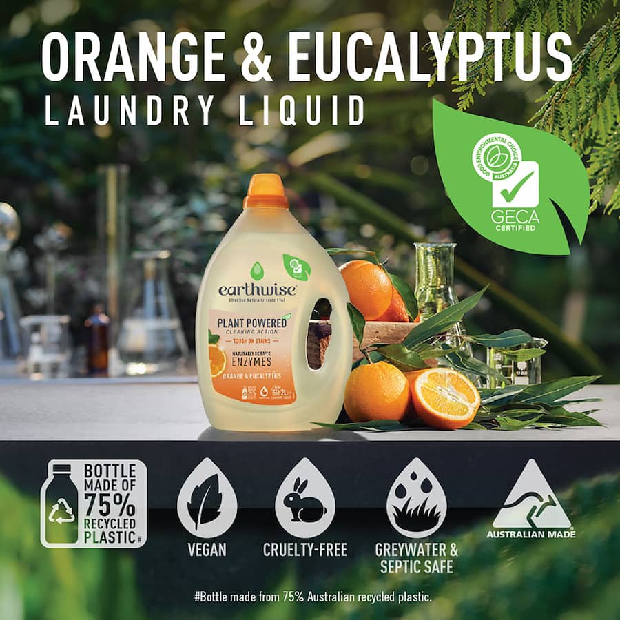 Earthwise Laundry Liquid Orange &  Eucalyptus 2L