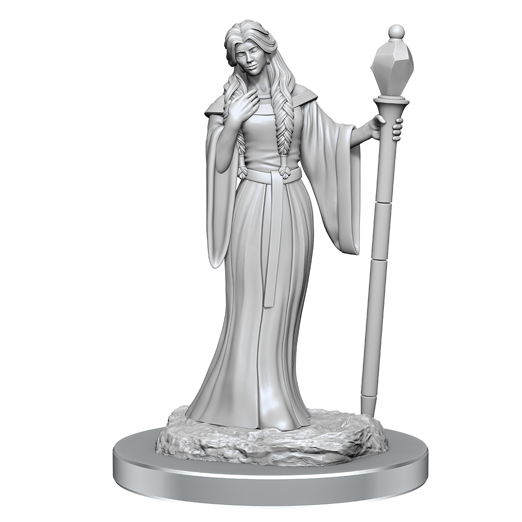 Critical Role Unpainted Miniatures Human Wizard Female & Halfling Holy Warrior