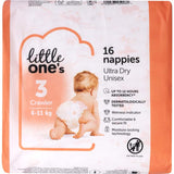 Little One's Convenience Nappies Crawler Boys & Girls 6-11kg Size 3 16pack