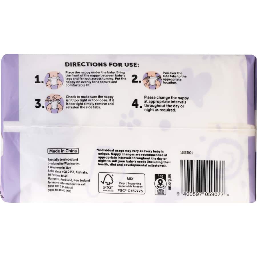 Little One's Convenience Nappies Infant Boys & Girls 4-8kg Size 2 18pack