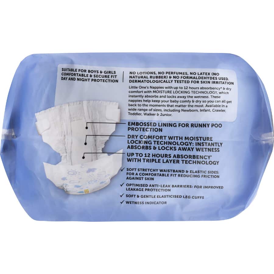 Little One's Convenience Nappies Walker Boys & Girls 13-17kg Size 5 13pack