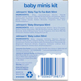 Johnsons Baby Starter Kit Minis Travel Sized 3pack