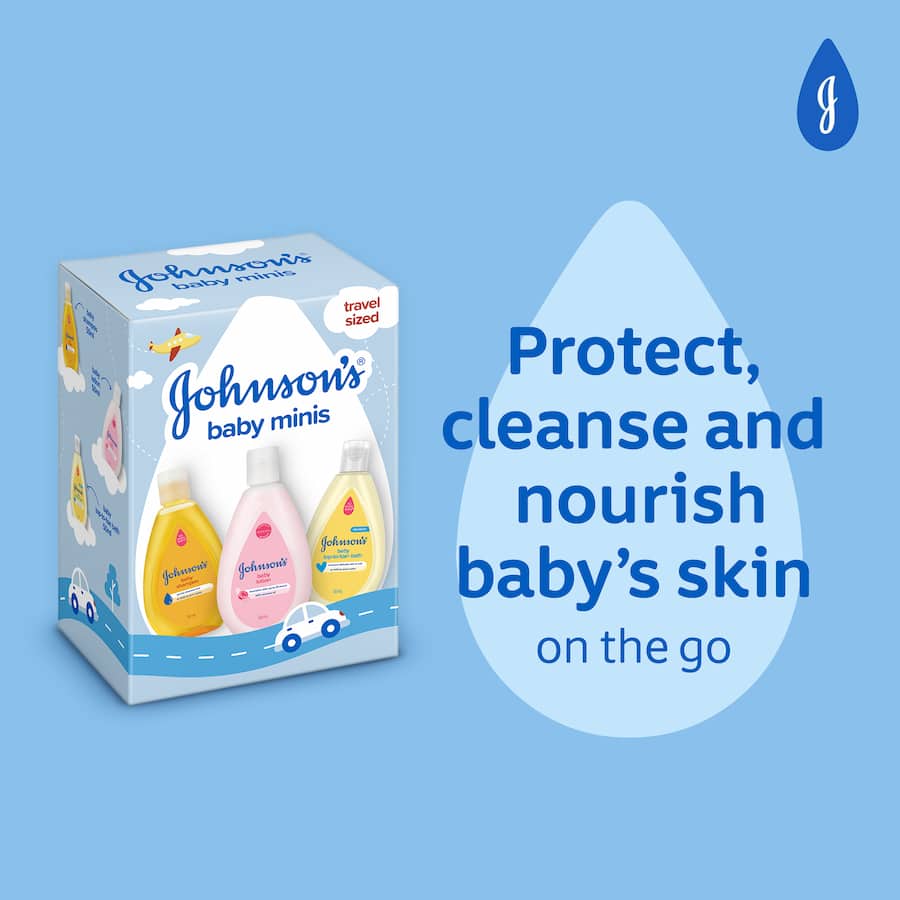 Johnsons Baby Starter Kit Minis Travel Sized 3pack