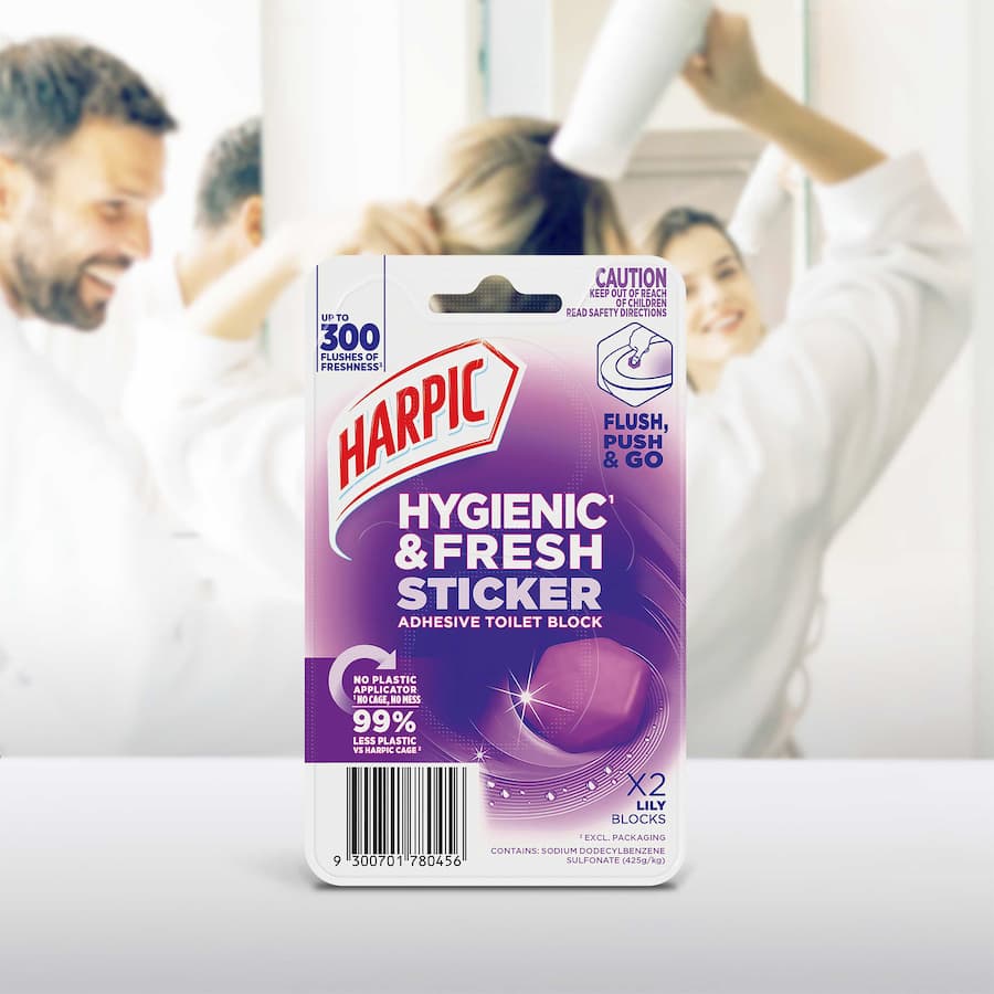 Harpic Toilet Cleaner Hygienic & Fresh Sticker Adhesive Lily 2 pack