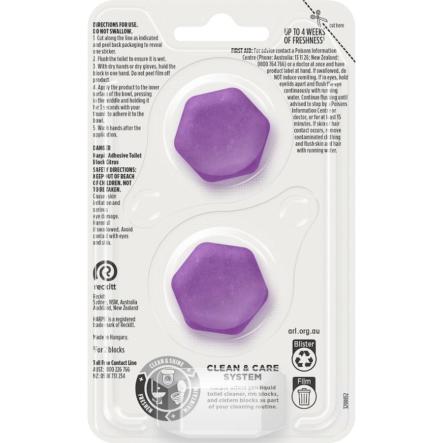 Harpic Toilet Cleaner Hygienic & Fresh Sticker Adhesive Lily 2 pack