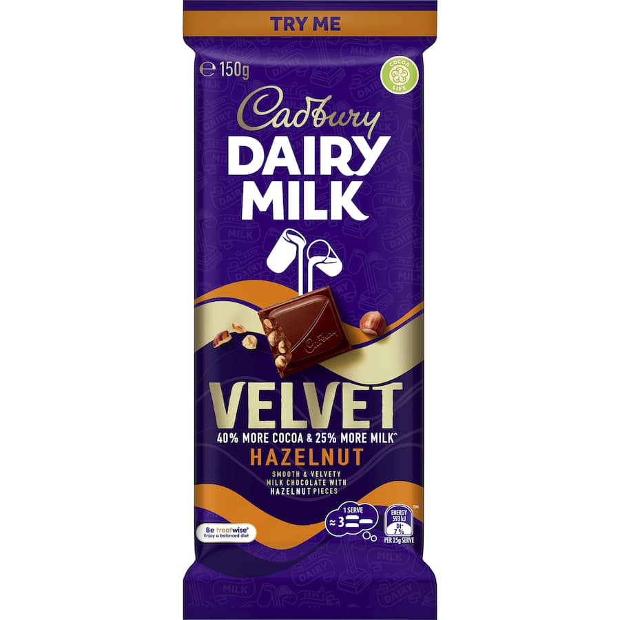 Cadbury Chocolate Block Velvet Hazelnut