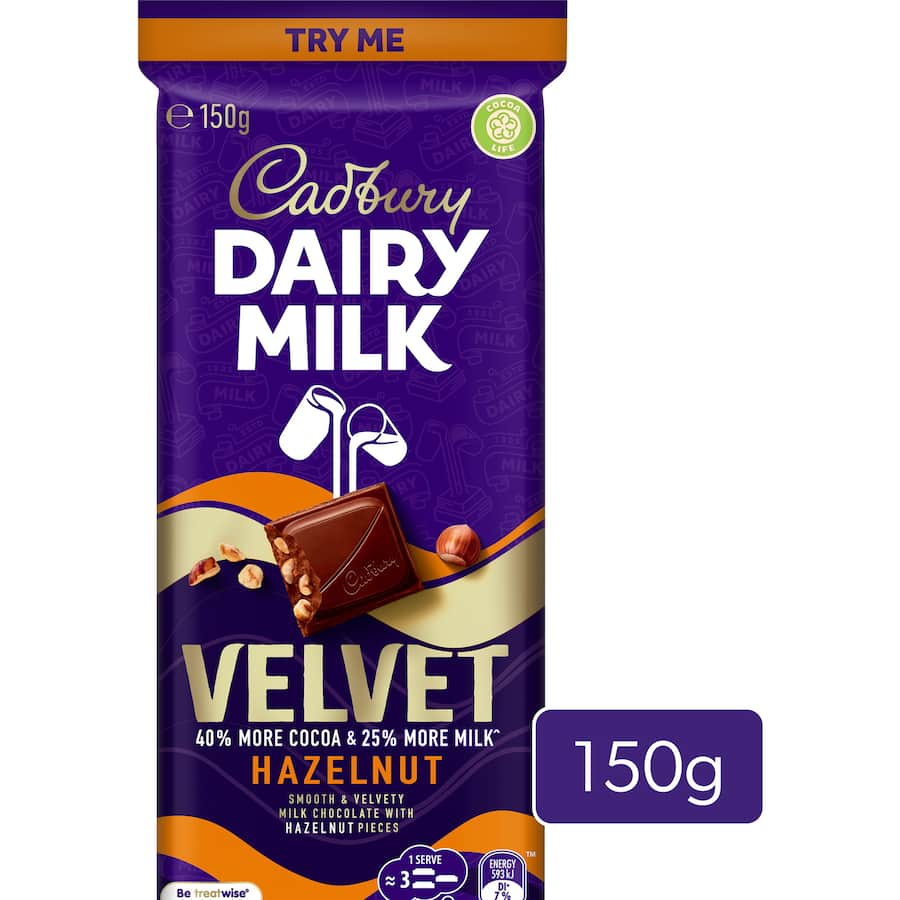 Cadbury Chocolate Block Velvet Hazelnut