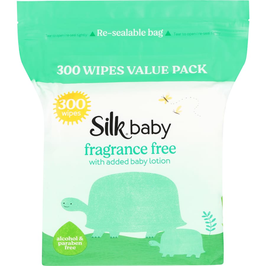 Silk Baby Wipes Fragrance Free Refill 300pack