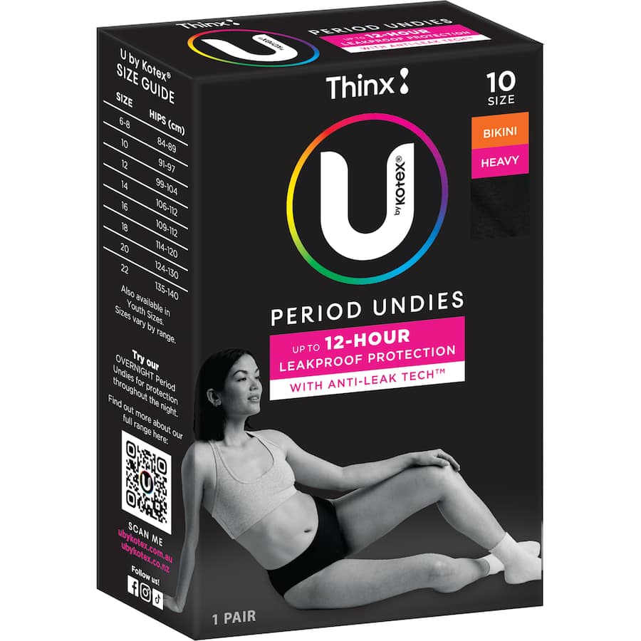 U By Kotex Period Undies Bikini Regular Size 10