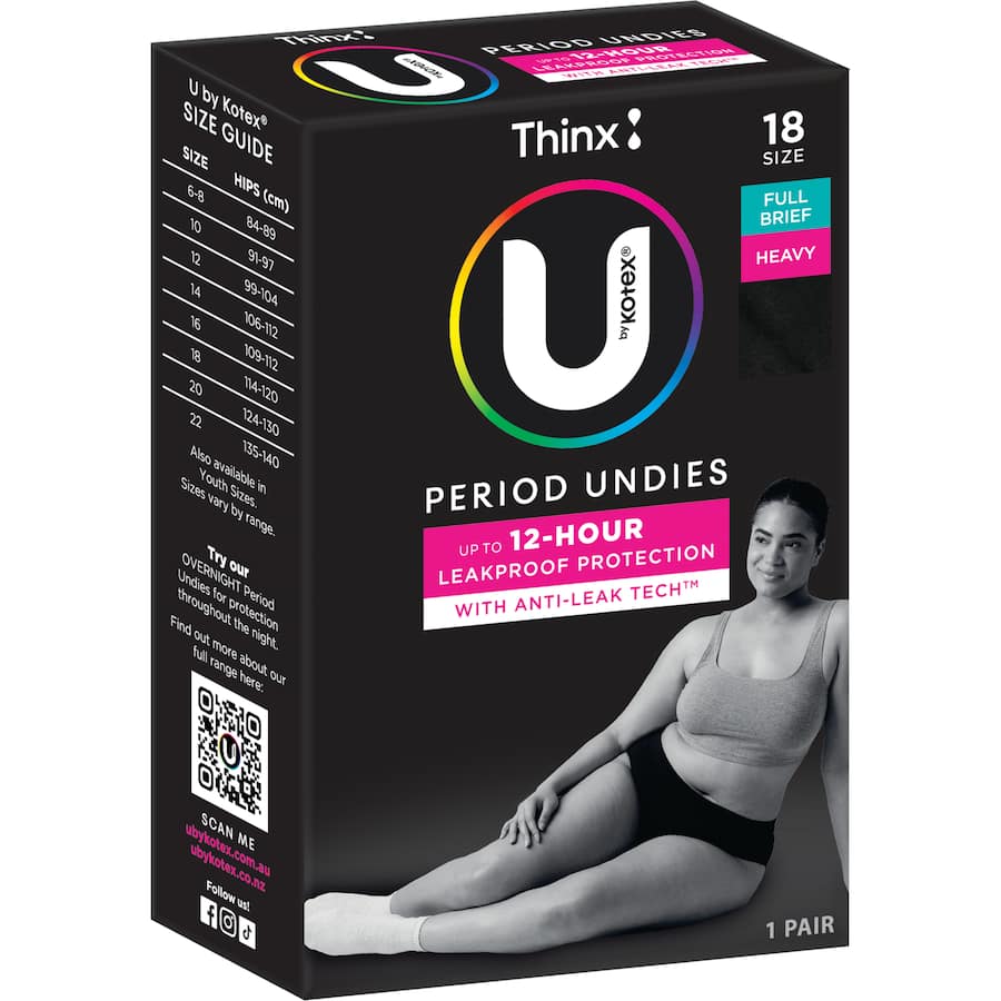 U By Kotex Thinx Period Undies Full Brief Heavy Size 18