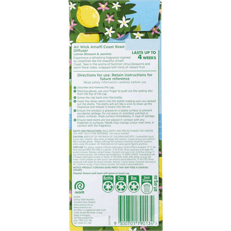 Air Wick Reed Diffuser Amalfi Lemon Blossom & Jasmine 30mL