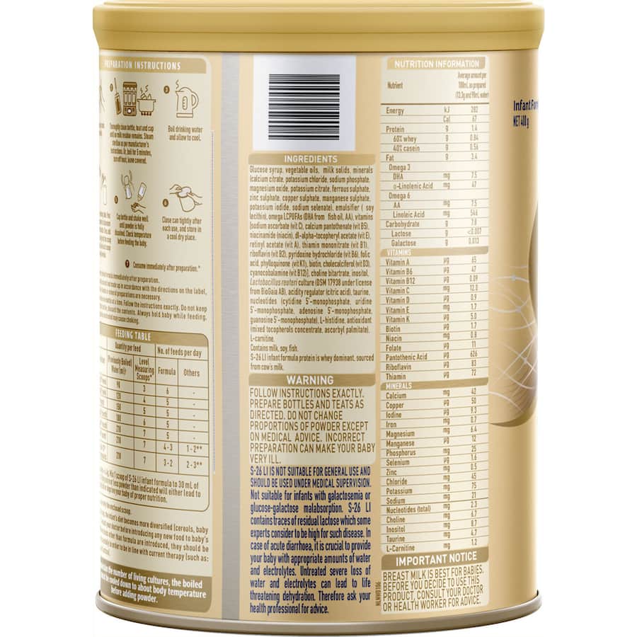 S26 Gold Infant Formula Lactose Intolerance