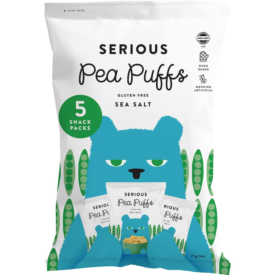 Serious Puffs Pea Snacks Sea Salt