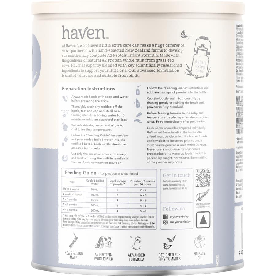 Haven A2 Stage 1 Infant Formula From Birth To 6 Months 800g
