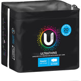 U By Kotex Pads Ultrathins Regular Value Pack