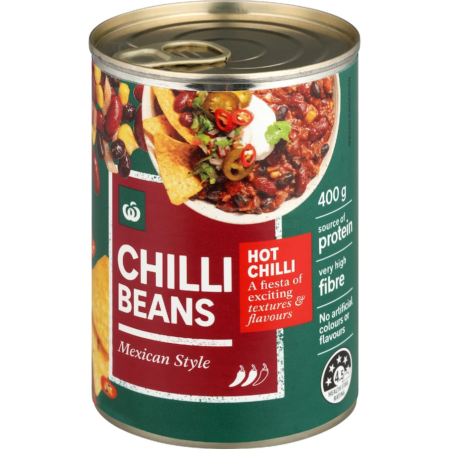 Woolworths Chilli Beans Hot - 400g