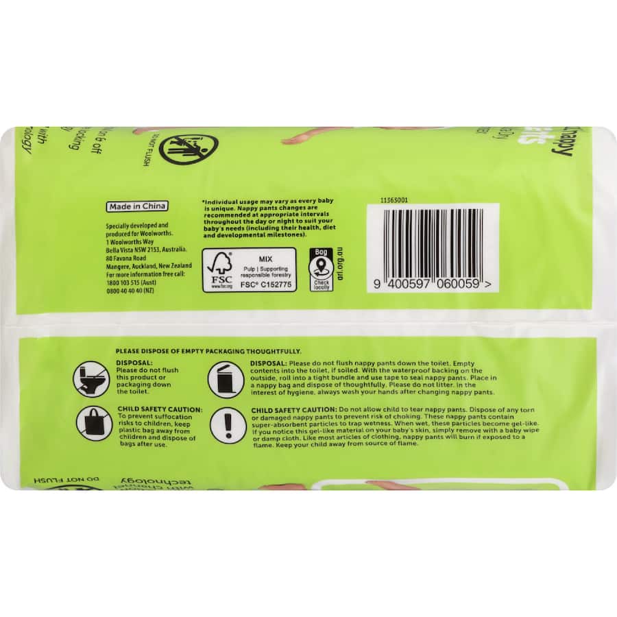 Little One's Convenience Nappy Pants Junior Boys & Girls 16+ Kg Size 6 11pack