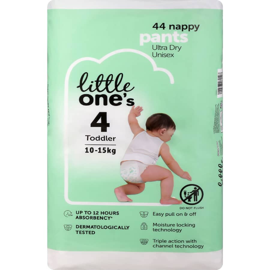 Little One's Bulk Nappy Pants Toddler Boys & Girls 10-15kg Size 4 44pack