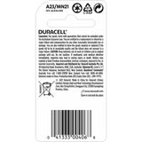 Duracell Batteries 12v Alkaline A23/mn21 2pack