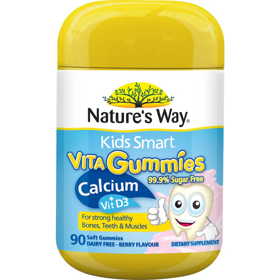Natures Way Kids Smart Vita Gummies Calcium+vit D3 Berry Flavour 90pack