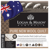 Single Duvet Inner - Pure New Wool Quilt / Doona 500GSM | Single Bed