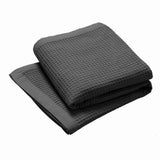 Super King Bed - Charcoal Cotton Waffle Blanket
