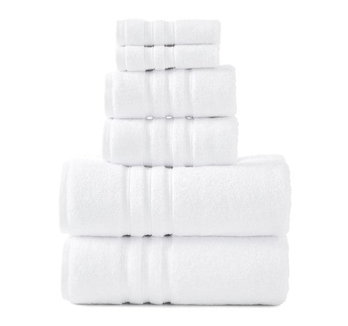 Cotton Towel Set - SUPER DUET 575GSM 6pc (White)