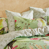 Queen Duvet Cover Set - Aviary Green Quilt Cover Set by Logan & Mason