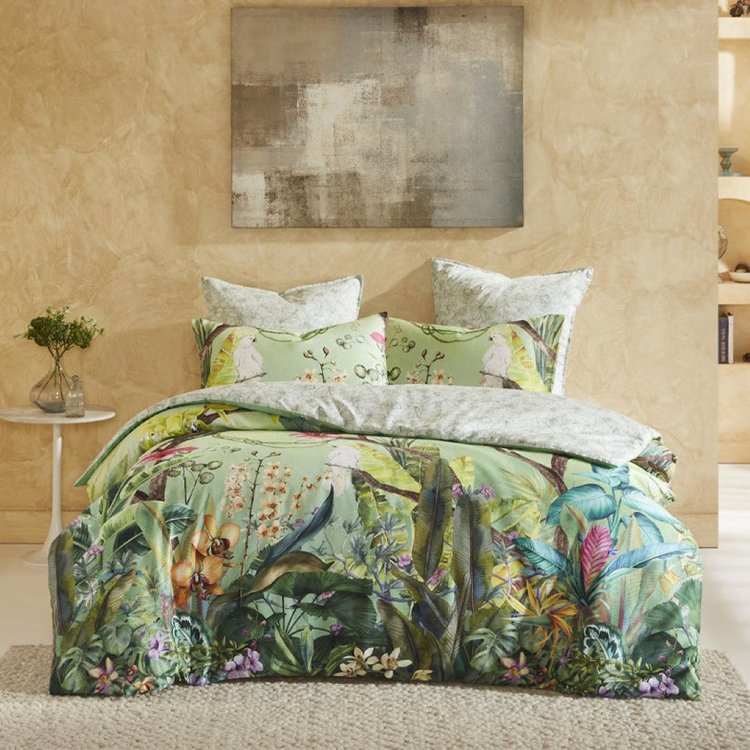 Super King Duvet Cover Set Range - Logan and Mason Aviary Green