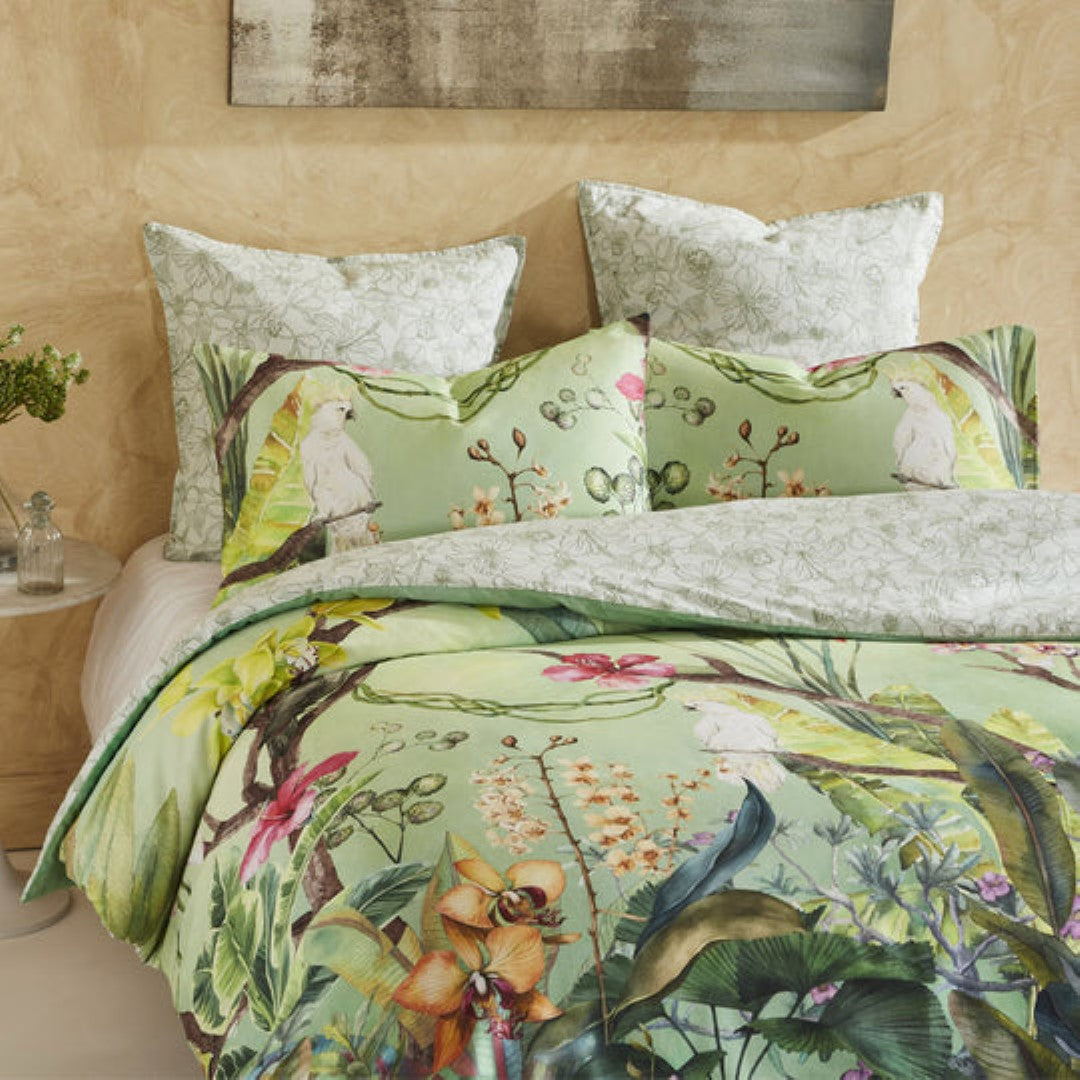 Super King Duvet Cover Set Range - Logan and Mason Aviary Green