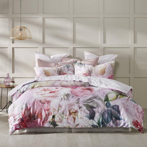 Queen Duvet Cover Set - Summer Daze Pink Quilt Cover Set by Logan & Mason