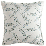 European Pillowcase featuring elegant floral design in ivory cotton sateen, perfect for a serene bedroom aesthetic.