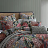 Vibrant Logan and Mason Barrabar Red quilt cover set featuring native botanical designs, perfect for a King bed.