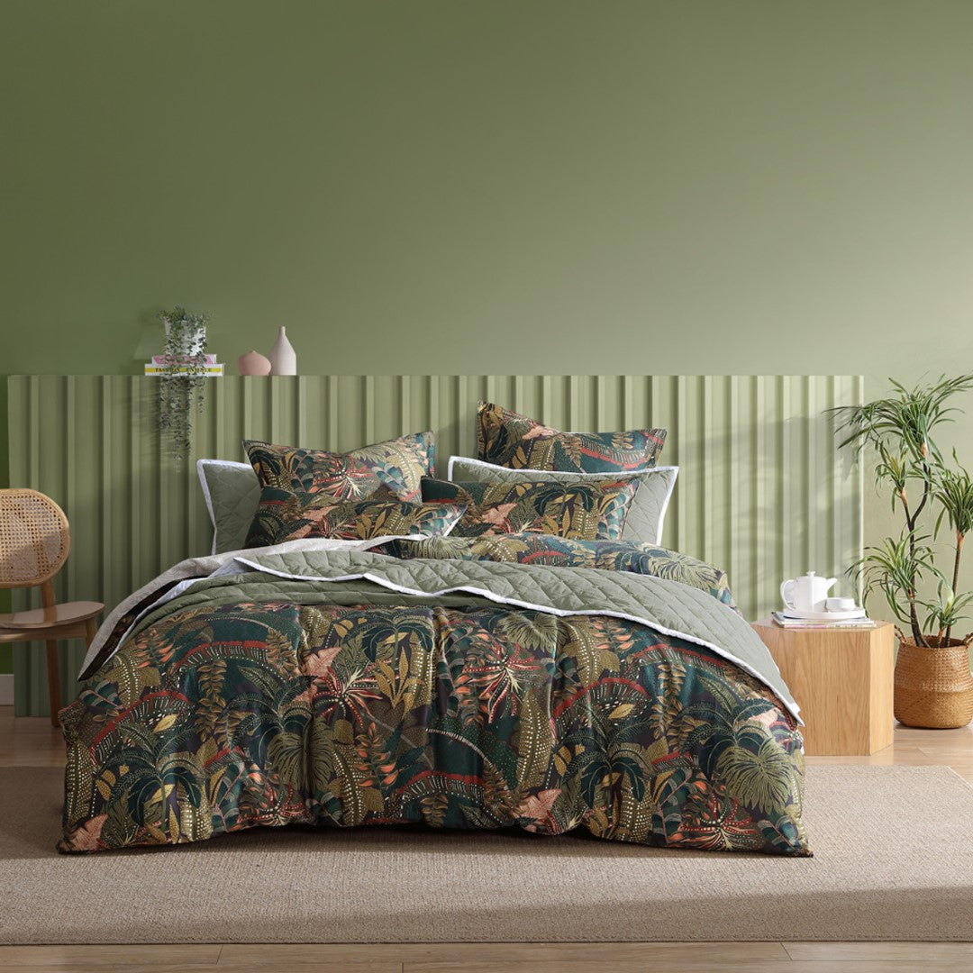 King Duvet Cover Set - Zawadi Green by Logan and Mason