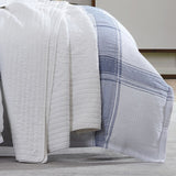 Luxurious Super King duvet cover set in Cannon White, featuring a subtle check pattern and elegant self-flanged edges.