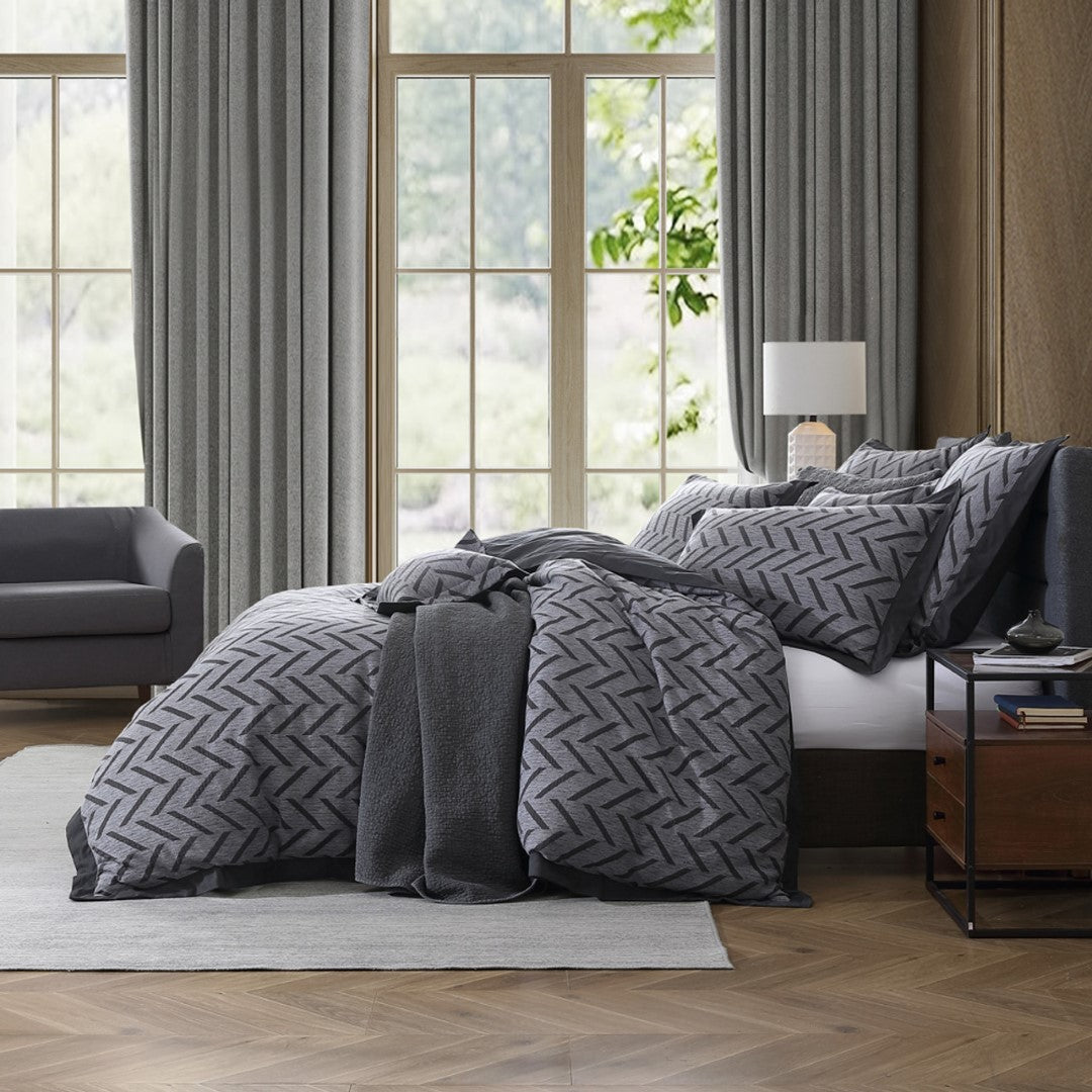 Super King Duvet Cover Set - Westport Charcoal by Private Collection