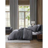 King duvet cover set in Westport Charcoal featuring a herringbone pattern, made from soft 100% cotton for stylish comfort.