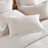 Queen Duvet Cover Set in refined check pattern, crafted from soft 100% cotton jacquard for a luxurious, breathable feel.