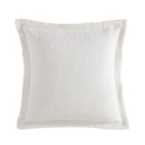 Ivory European pillowcase featuring luxurious 100% cotton matelassé in a modern damask design for elegant bedroom decor.