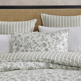 Elegant King duvet cover set with floral design and pinstripe accents, made of 100% premium cotton for comfort and style.