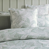 Grace Sage European Pillowcase featuring a stylized hibiscus floral design in soft colors, measuring 65cm x 65cm.