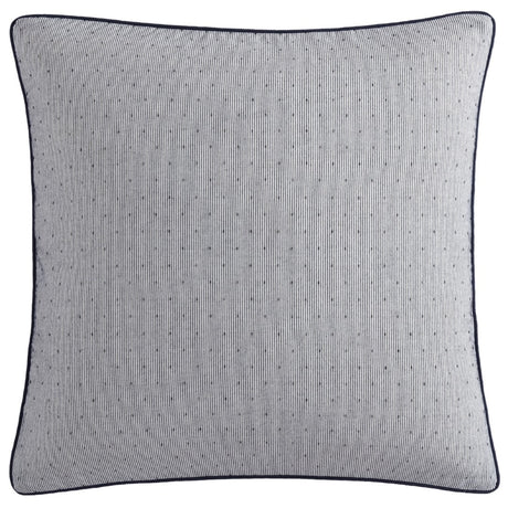 Geometric design grey pillowcase in 100% cotton jacquard, 65cm x 65cm, with piped edging for a sophisticated look.