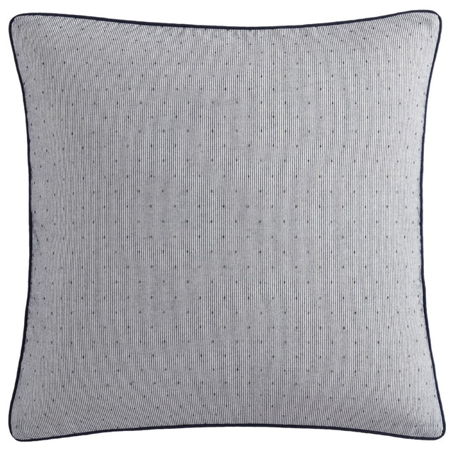 Geometric design grey pillowcase in 100% cotton jacquard, 65cm x 65cm, with piped edging for a sophisticated look.